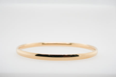 Half Round Ladies Bangle in 18ct Rose Gold