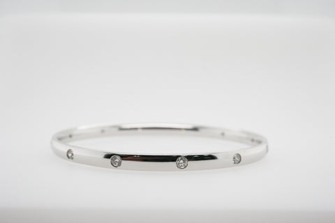 Diamond and White Gold Ladies Bangle