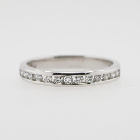 White Gold and Diamond Ladies Wedding Band