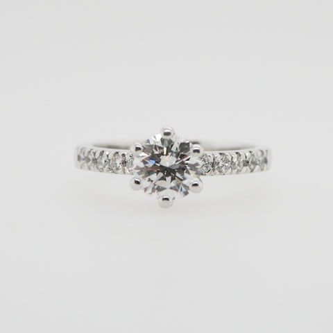 Diamond Solitaire with Diamond band Engagement Ring