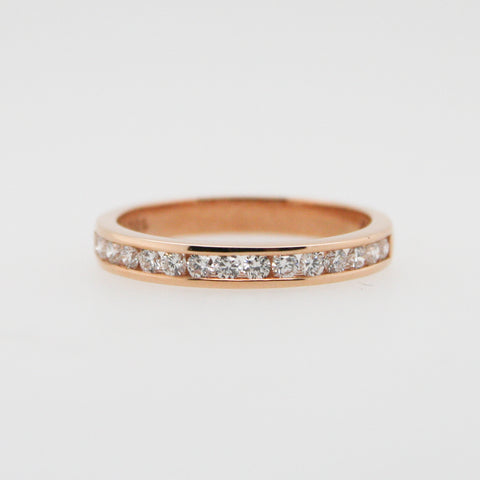 Diamond and Rose Gold Channel Set Ring