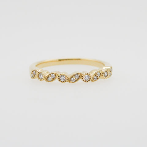Diamond and Yellow Gold Unique Stack Ring