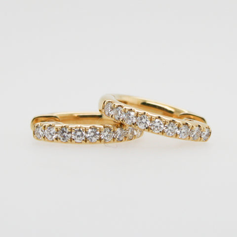 Diamond and Yellow Gold Huggie Earrings
