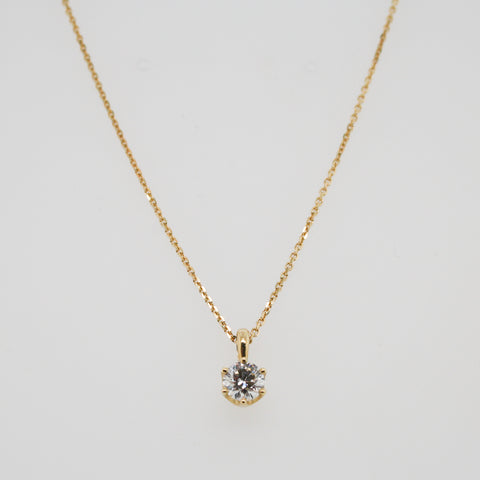 Diamond and Yellow Gold Pendant for Necklace