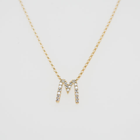 Yellow Gold Diamond Set Initial Pendant