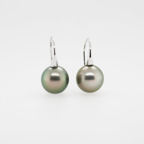 Tahitian Pearl Shepherd Hook Drop Earrings