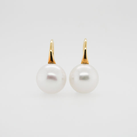 Australian South Sea Pearl and Yellow Gold Earrings
