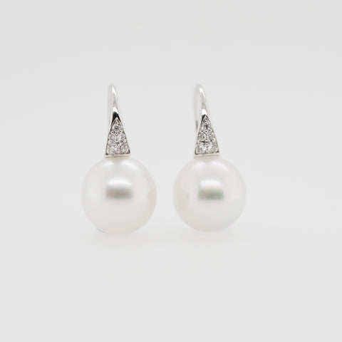 Australian South Sea Pearl and Diamond Earrings