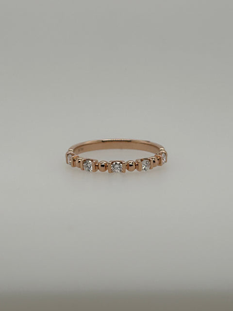Rose Gold and Diamond Stack Ring
