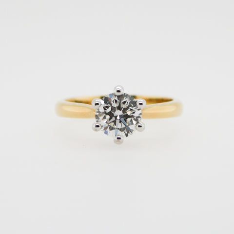 Diamond and Yellow Gold Solitaire Ring