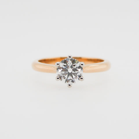 Diamond Solitaire Ring Set in Rose Gold