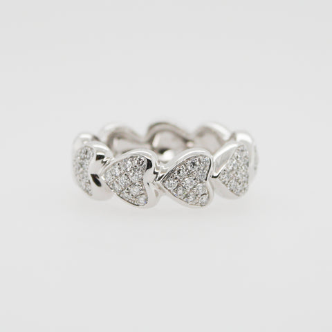 Diamond and White Gold Heart Ring
