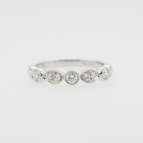 Diamond and White Gold Stack Ring