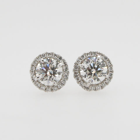 Diamond Cluster Claw Set Stud Earrings