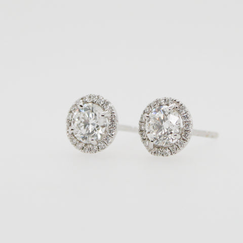 Diamond Cluster Claw Set Stud Earrings